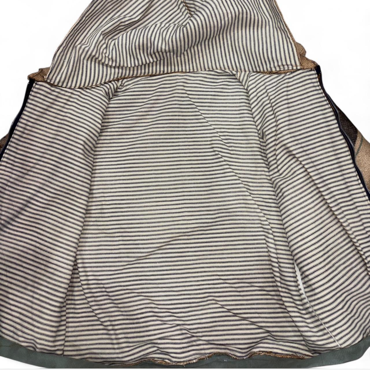 HOODED COLLARD BURLAP BOMBER